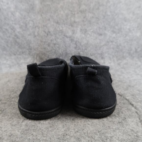 Casual Shoes Womens 6 7 Slip On Loafer Flats Sneakers Comfort Canvas Black - Picture 6 of 12